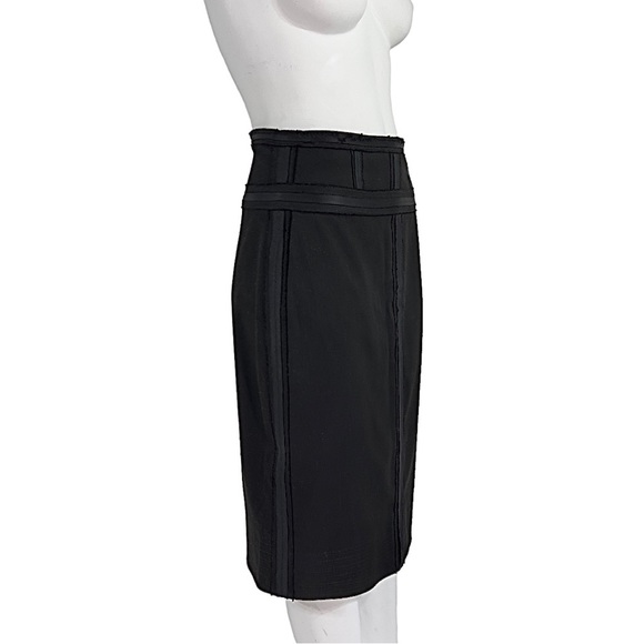 Robert Rodriguez Window Pane Straight Pencil Skirt Black - Picture 3 of 13